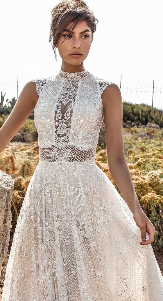 50 Simple Glam Victorian Neck Style Bridal Dresses Ideas 50