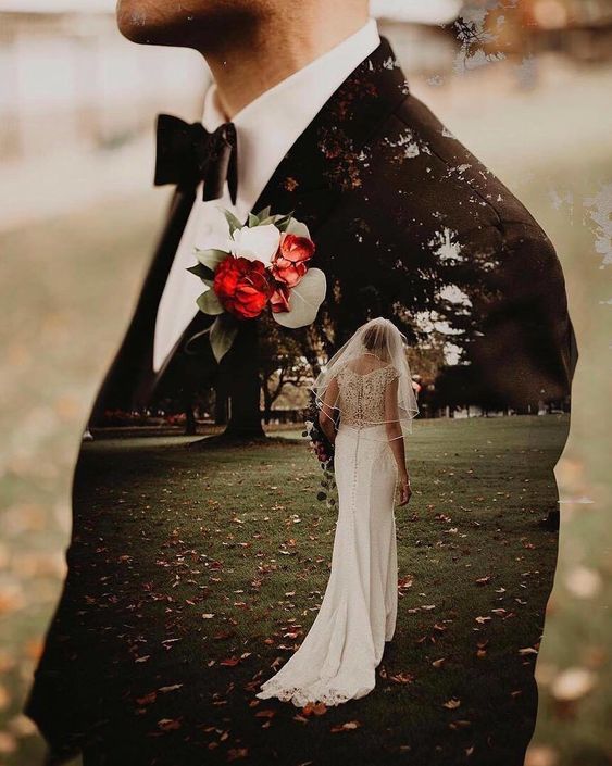50 Romantic Wedding Double Exposure Photos Ideas 15