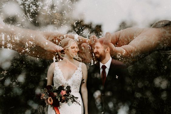 50 Romantic Wedding Double Exposure Photos Ideas 35