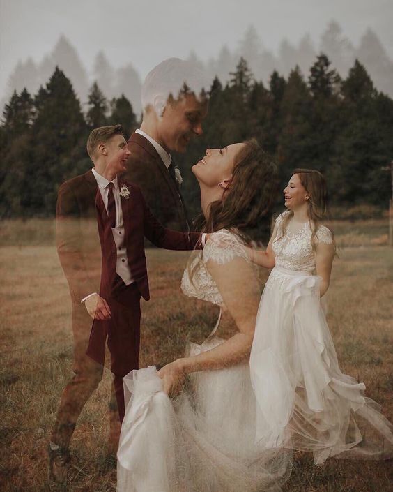 50 Romantic Wedding Double Exposure Photos Ideas 51