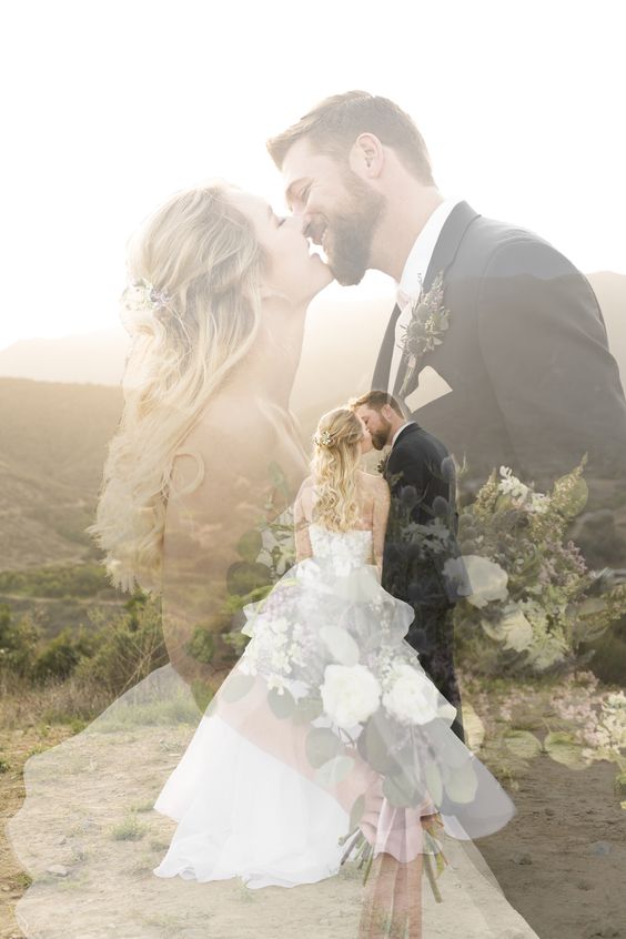 50 Romantic Wedding Double Exposure Photos Ideas 9