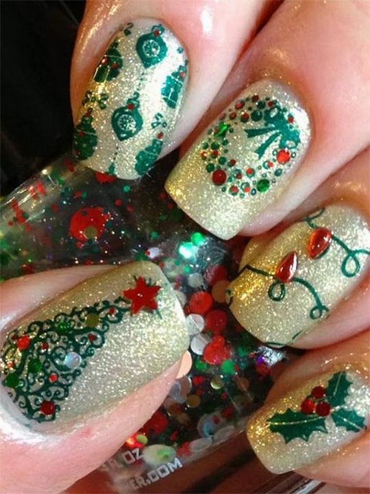 50 Lovely Chrismas Nail Art You Need to 53