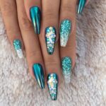 50 Acrylic Nails Ideas with Glitter Which You Love 49