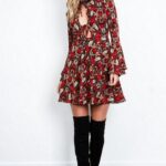 40 Elegant Short Dress With High Boots Ideas 30