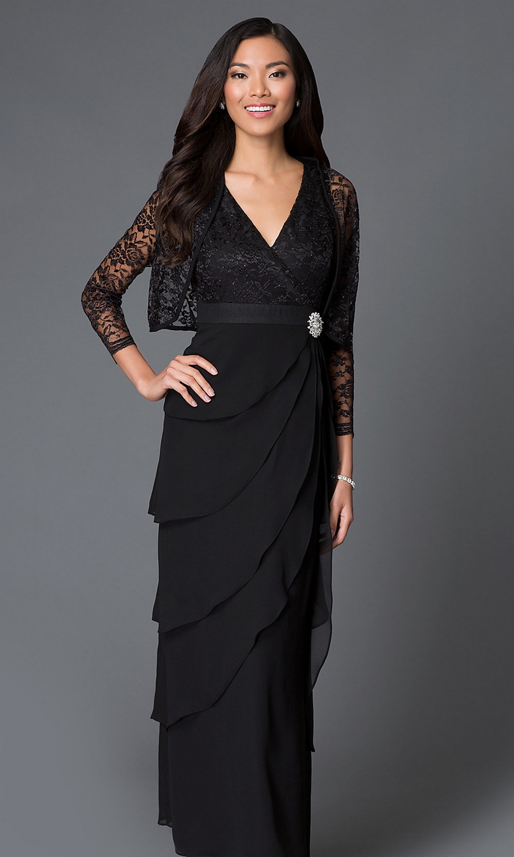 50 Elegant Wedding Guest Long Dresses Ideas With Long Sleeves 16