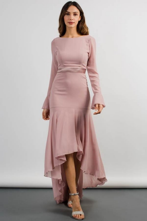 50 Elegant Wedding Guest Long Dresses Ideas With Long Sleeves 30