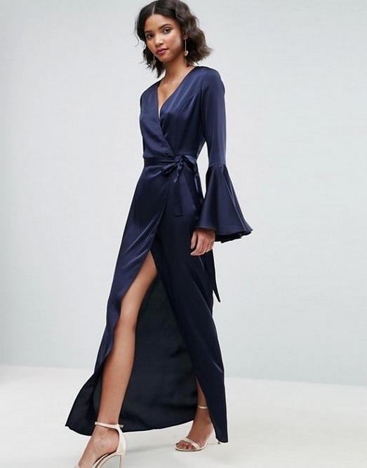 50 Elegant Wedding Guest Long Dresses Ideas With Long Sleeves 32