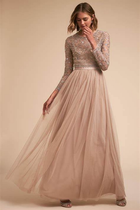 50 Elegant Wedding Guest Long Dresses Ideas With Long Sleeves 37