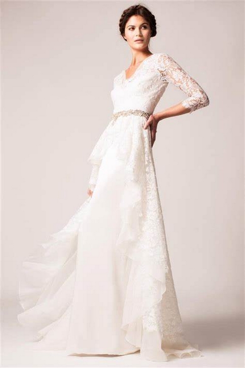 50 Elegant Wedding Guest Long Dresses Ideas With Long Sleeves 38