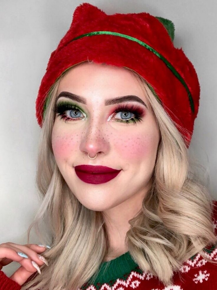 45 Adorable Christmas Makeup Ideas You Must Try Style Female 