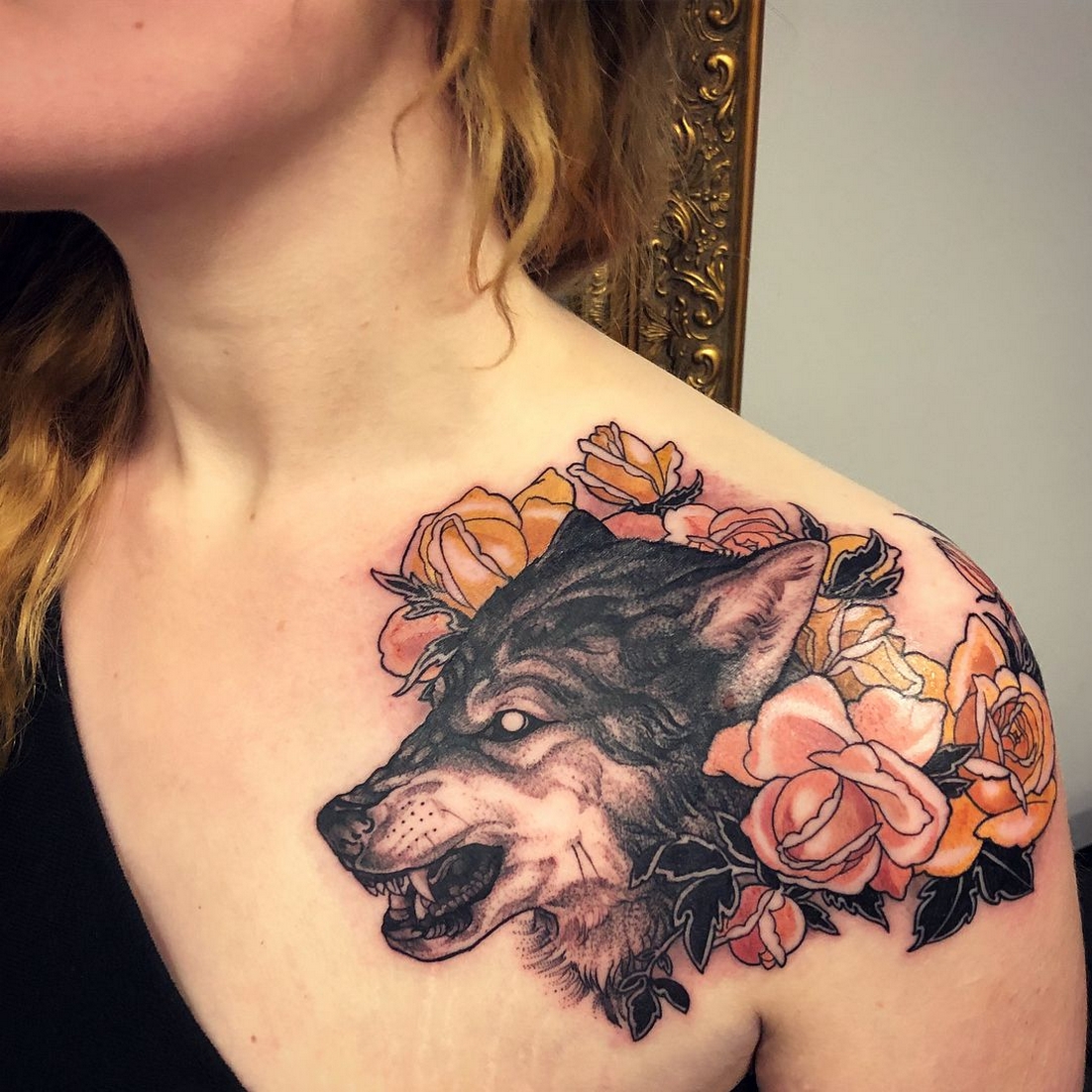 60+ Beautiful Wolf Tattoos for Women Ideas Style Female