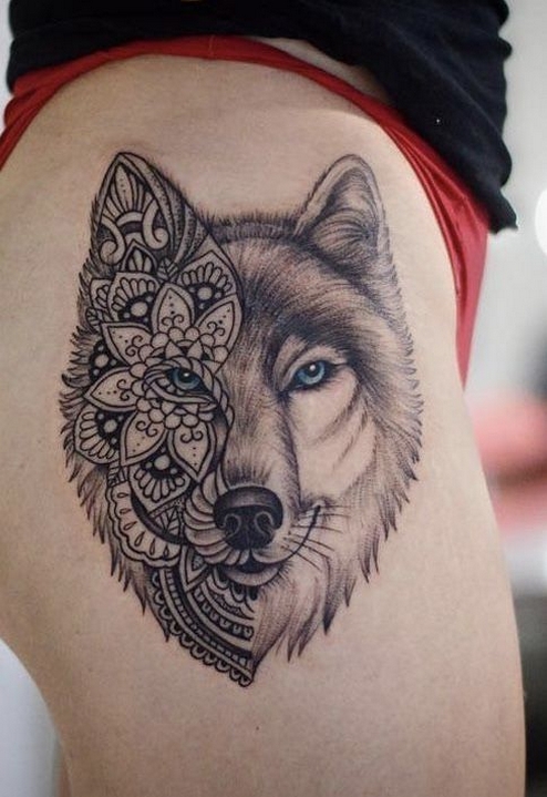60 Beautiful Wolf Tattoos for Women Ideas 45