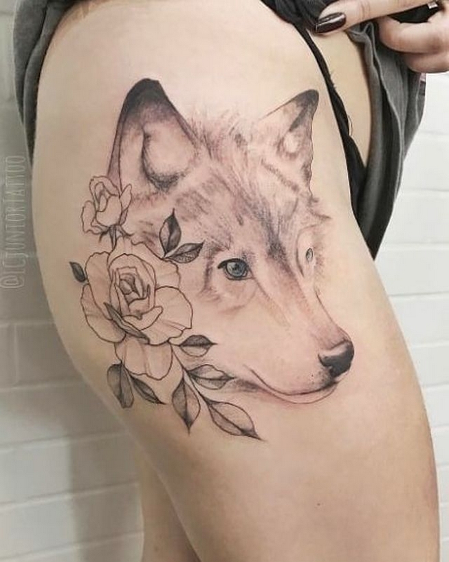 60 Beautiful Wolf Tattoos for Women Ideas 50