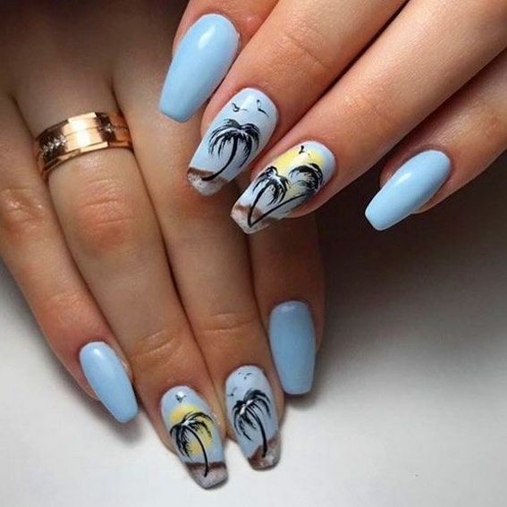 70 Simple Summer Vacation Nail Design Ideas 04