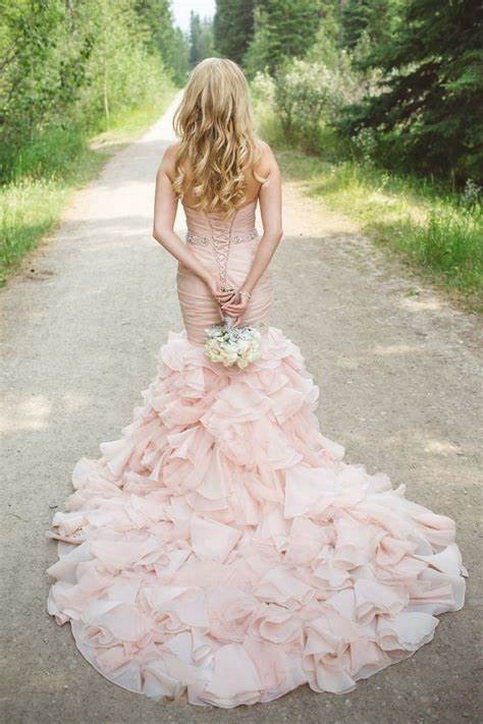 50 Adorable Pink Wedding Dresses for Romantic Celebration 30