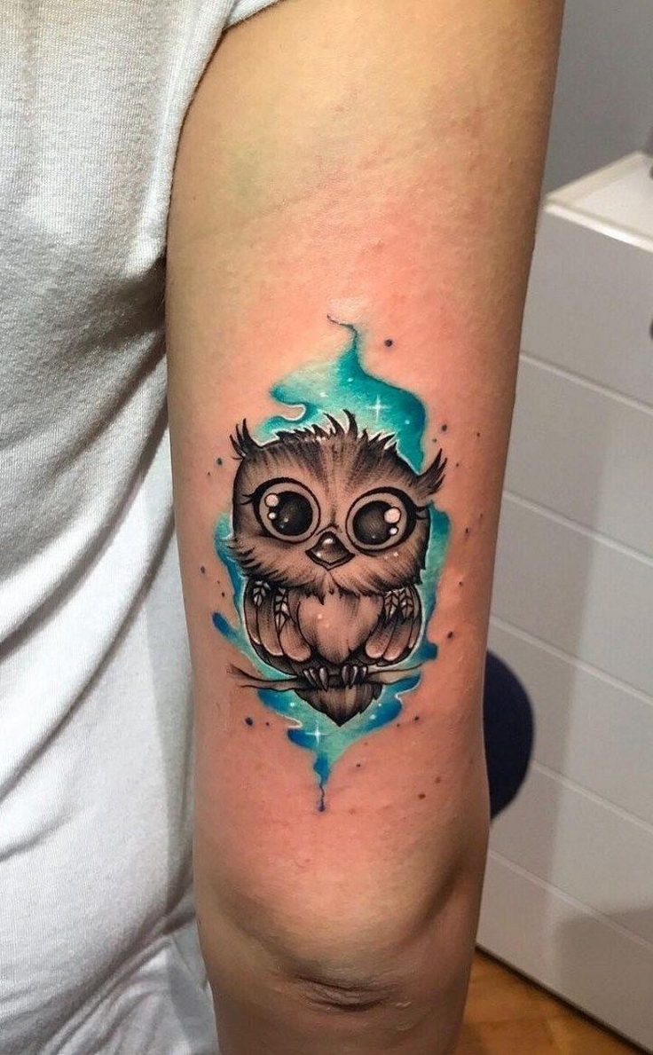 70 Cute Simple Owl Tattoos for Women 45
