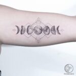 50 Geometric Sun and Moon Tattoo for Women Ideas 05