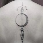 50 Geometric Sun and Moon Tattoo for Women Ideas 06
