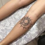 50 Geometric Sun and Moon Tattoo for Women Ideas 10