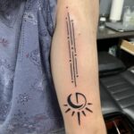 50 Geometric Sun and Moon Tattoo for Women Ideas 13