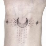 50 Geometric Sun and Moon Tattoo for Women Ideas 16