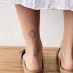 50 Geometric Sun and Moon Tattoo for Women Ideas 18