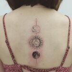 50 Geometric Sun and Moon Tattoo for Women Ideas 21