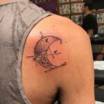 50 Geometric Sun and Moon Tattoo for Women Ideas 25