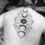 50 Geometric Sun and Moon Tattoo for Women Ideas 26