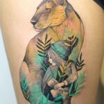 60 Stunning Lioness Tattoos for Women Ideas 14