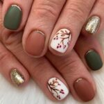 45 Easy and Simple Nail Designs Leaves Fall for Women Ideas 04
