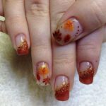 45 Easy and Simple Nail Designs Leaves Fall for Women Ideas 05