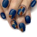 45 Easy and Simple Nail Designs Leaves Fall for Women Ideas 23
