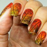 45 Easy and Simple Nail Designs Leaves Fall for Women Ideas 25
