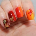 45 Easy and Simple Nail Designs Leaves Fall for Women Ideas 38