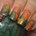 45 Easy and Simple Nail Designs Leaves Fall for Women Ideas 40