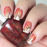 45 Easy and Simple Nail Designs Leaves Fall for Women Ideas 41