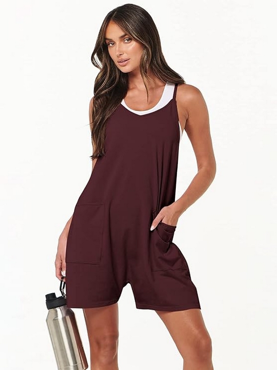 15 Womens Summer Casual Sleeveless Romper Loose Spaghetti Strap Shorts Overalls 03