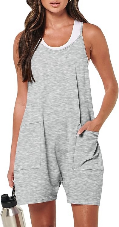 15 Womens Summer Casual Sleeveless Romper Loose Spaghetti Strap Shorts Overalls 05