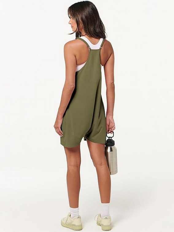 15 Womens Summer Casual Sleeveless Romper Loose Spaghetti Strap Shorts Overalls 13