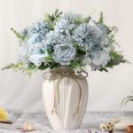1Peonies Artificial Flowers in Vase Peony Flower Bouquet with Vase Flowers 09