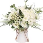 3Peonies Artificial Flowers in Vase Peony Flower Bouquet with Vase Flowers 03