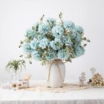 4Peonies Artificial Flowers in Vase Peony Flower Bouquet with Vase Flowers 05