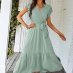 Gorgeous Womens 2024 Floral Boho Dress V Neck Short Sleeve Ideas 02