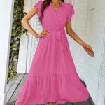 Gorgeous Womens 2024 Floral Boho Dress V Neck Short Sleeve Ideas 04 1