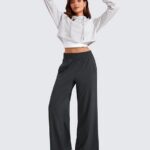 Lightweight Wide Leg Pants for Women 30 High Waisted Casual Lounge Travel Work Pants with Pockets 07