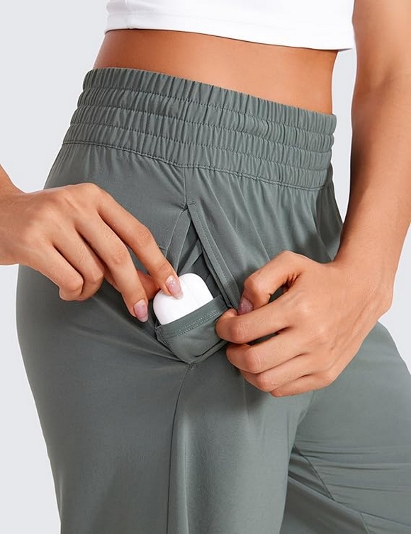 Lightweight Wide Leg Pants for Women 30 High Waisted Casual Lounge Travel Work Pants with Pockets 10