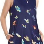Summer Dresses for Women 2024 Casual Beach Sleeveless Floral Print with Pocket 03