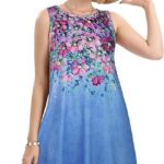 Summer Dresses for Women 2024 Casual Beach Sleeveless Floral Print with Pocket 06