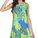 Summer Dresses for Women 2024 Casual Beach Sleeveless Floral Print with Pocket 07